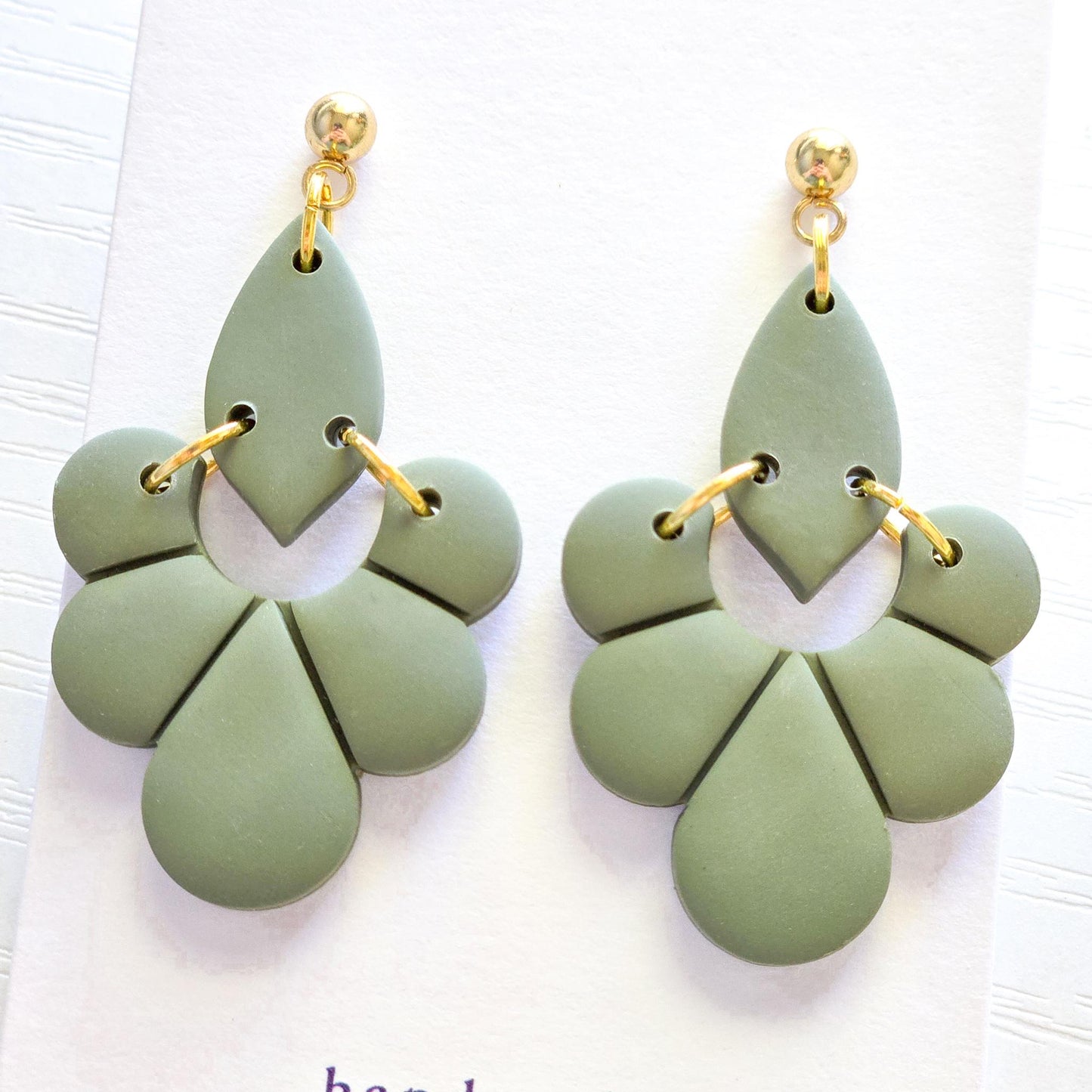 Polymer Clay Earrings: The Philomena - Fall Jewelry, Leaf Earrings, Embossed Dangle Earrings, Gift for Her, Navy Blue Earrings