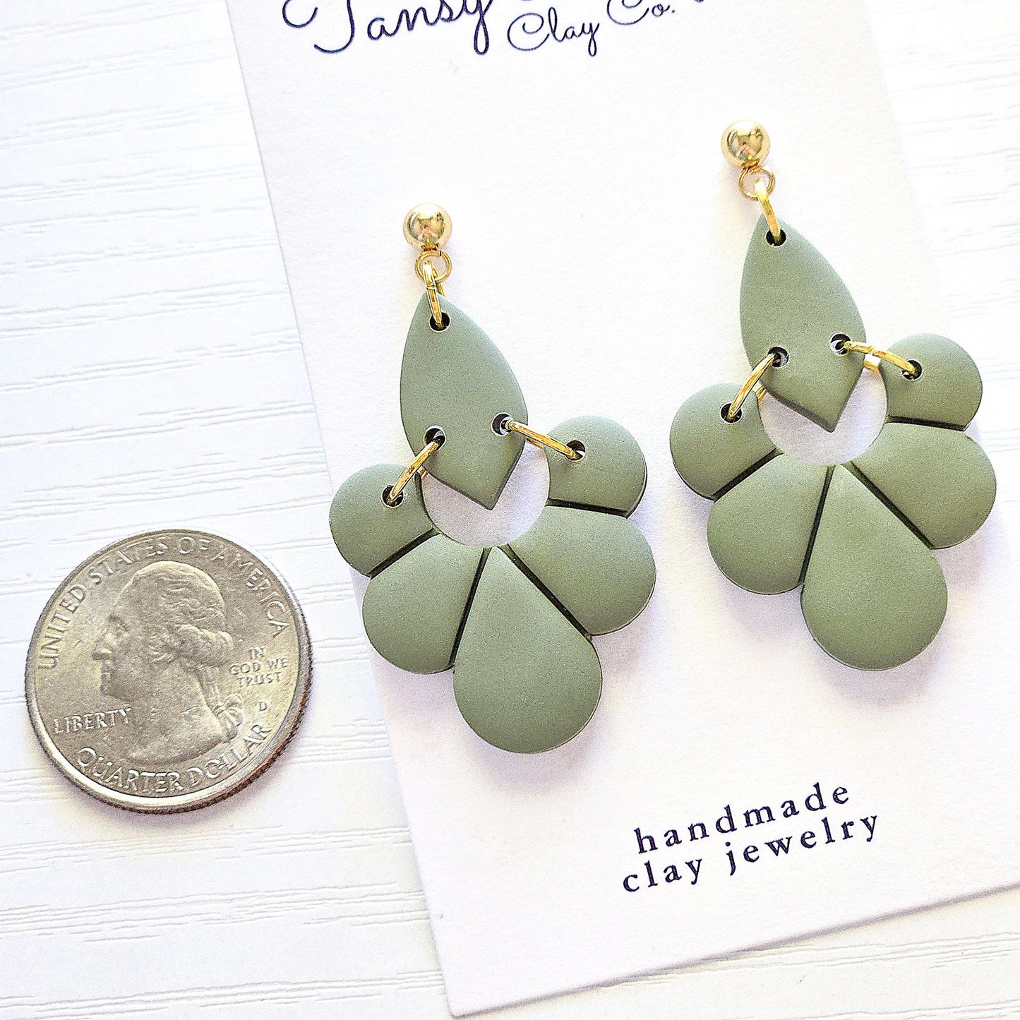 Polymer Clay Earrings: The Philomena - Fall Jewelry, Leaf Earrings, Embossed Dangle Earrings, Gift for Her, Navy Blue Earrings