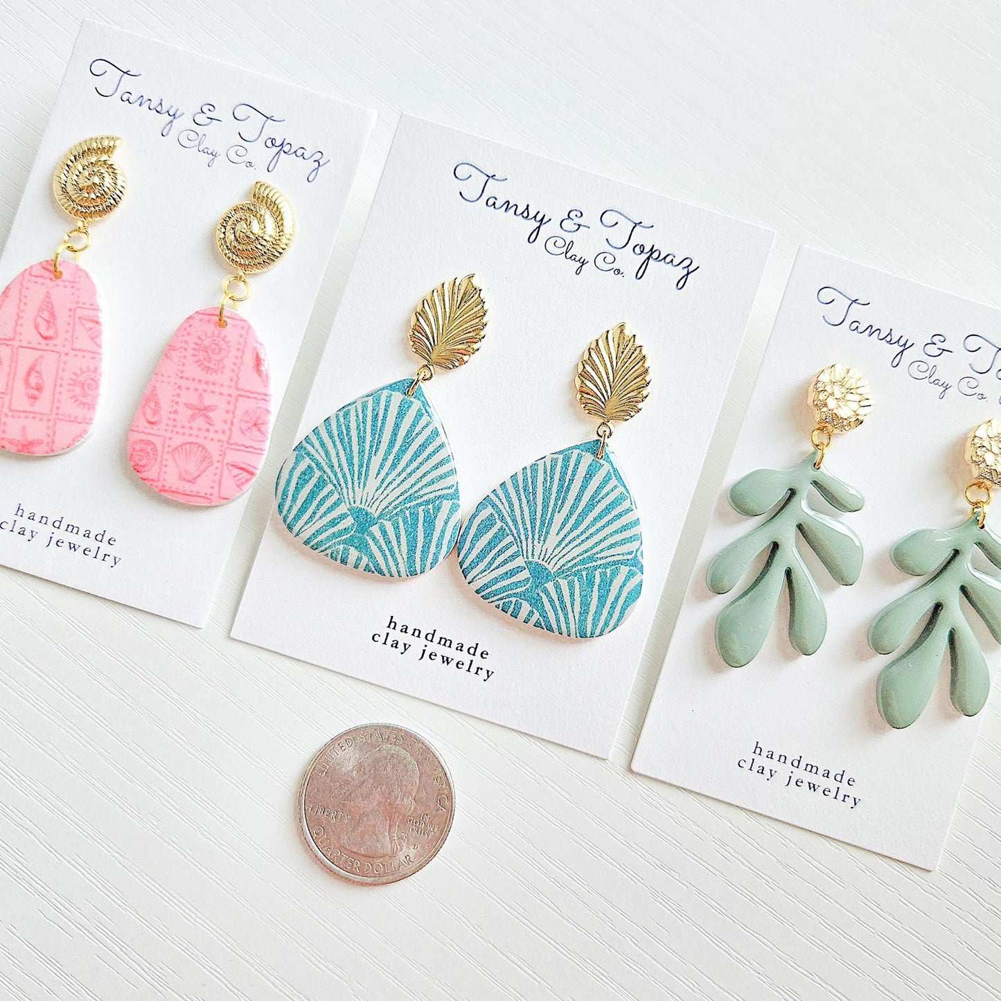 Polymer Clay Earrings: Coastal Beachy Theme Jewelry - Summer Vacation Jewelry - Beach Themed Accessories - Handmade Jewelry - Gift for Her