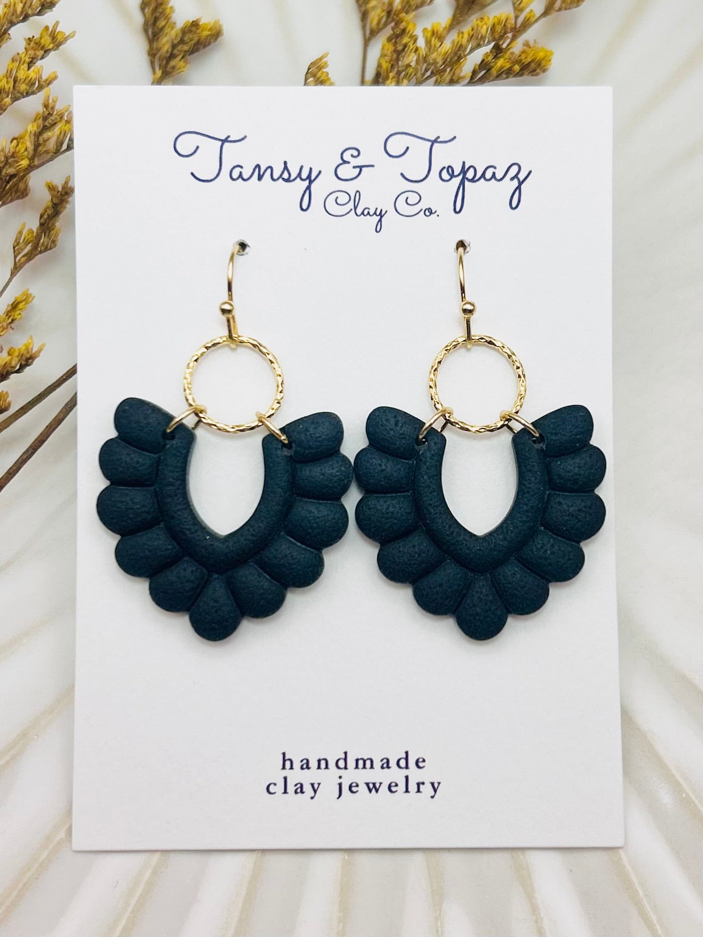 Polymer Clay Earrings: The Amanda - Clay Earrings, Minimalist Jewelry, 18k Gold Plated, Neutral Jewelry, Gift for Her, Christmas Present