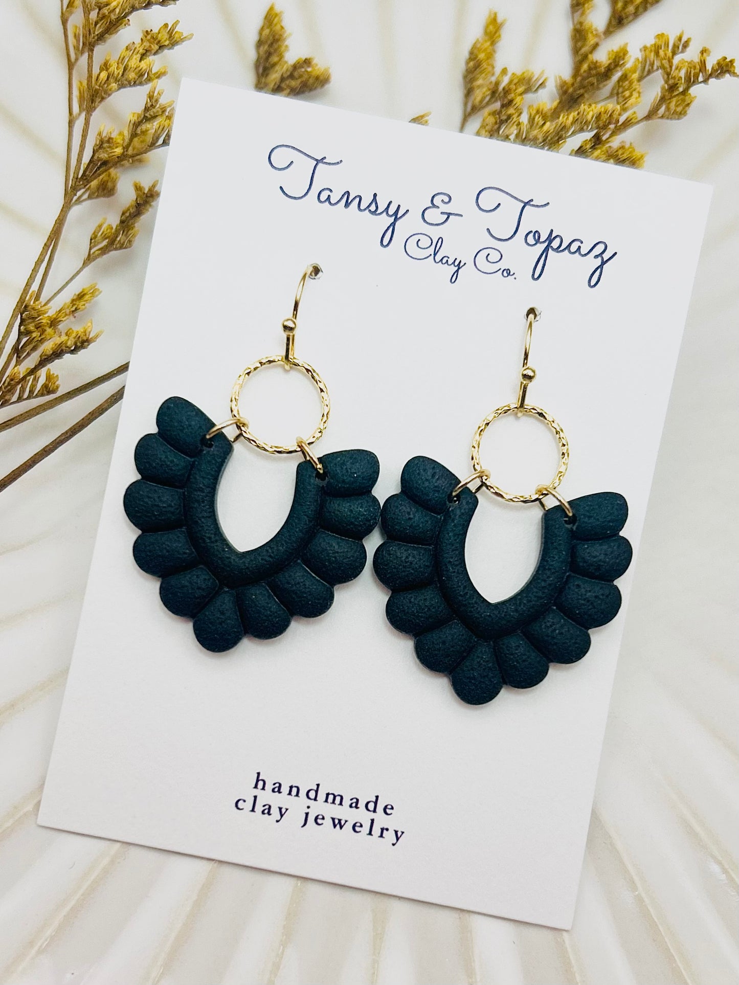 Polymer Clay Earrings: The Amanda - Clay Earrings, Minimalist Jewelry, 18k Gold Plated, Neutral Jewelry, Gift for Her, Christmas Present