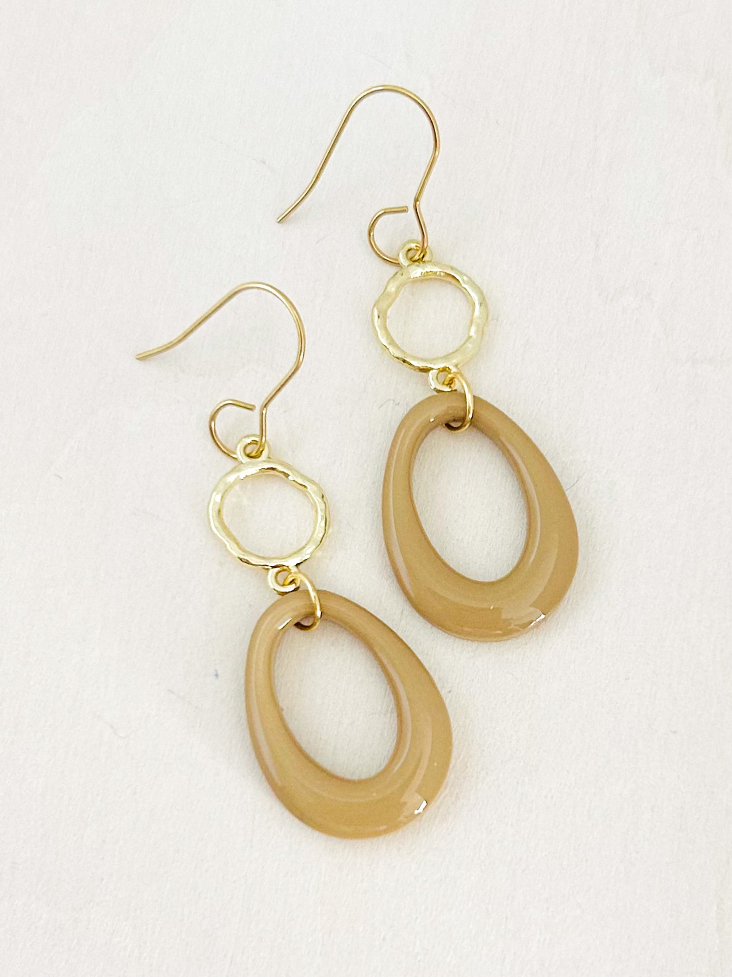 The Dylan - 18k Gold Minimalist Oval Dangle Earrings