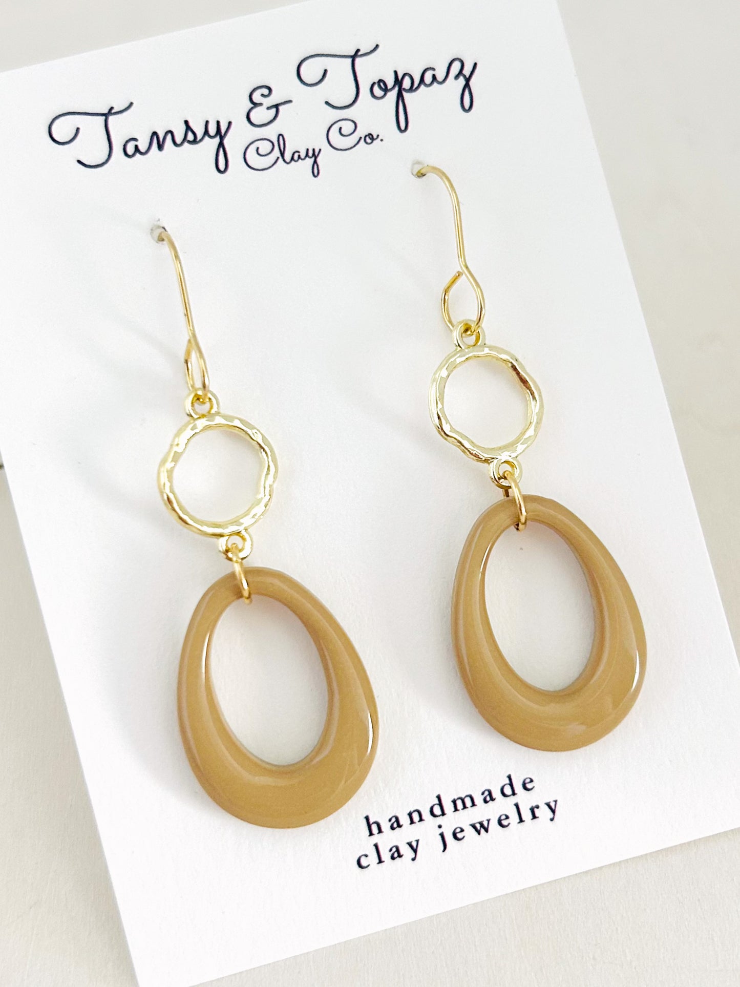 The Dylan - 18k Gold Minimalist Oval Dangle Earrings