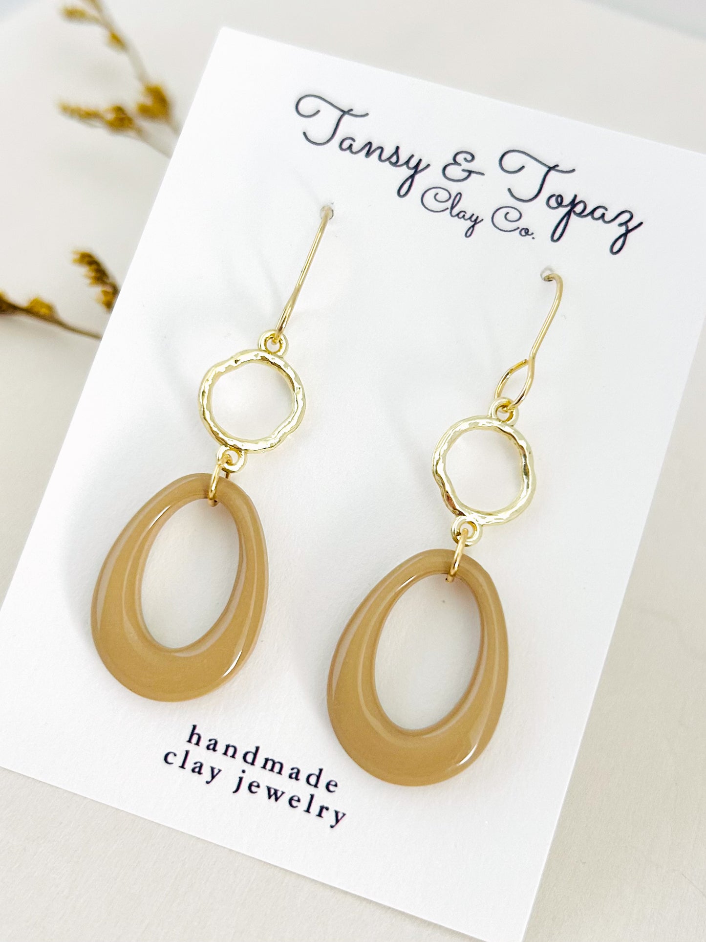 The Dylan - 18k Gold Minimalist Oval Dangle Earrings