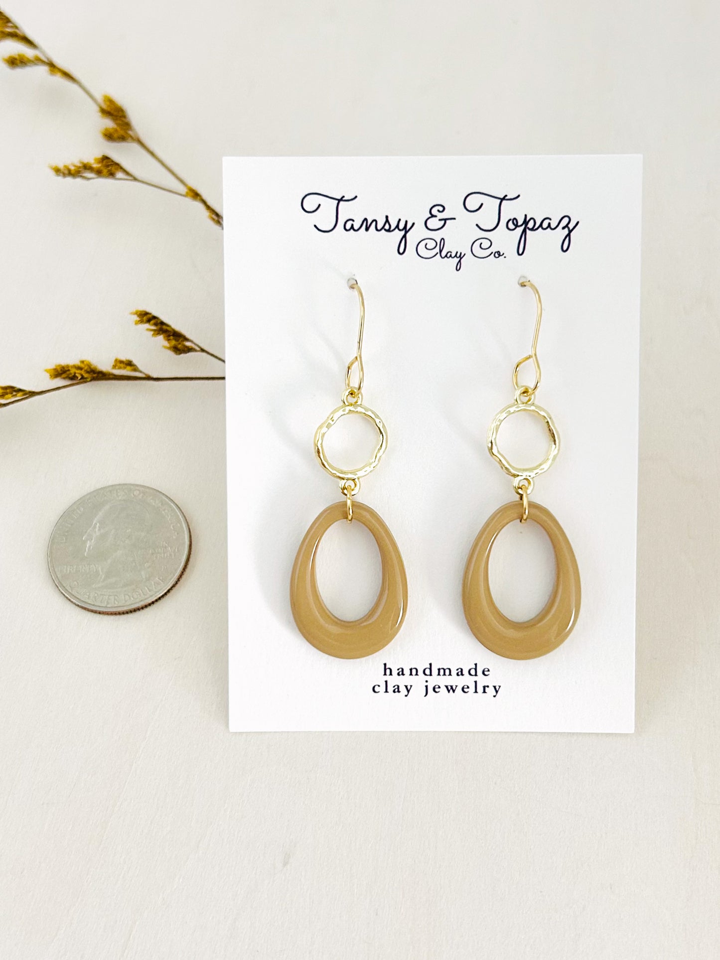 The Dylan - 18k Gold Minimalist Oval Dangle Earrings
