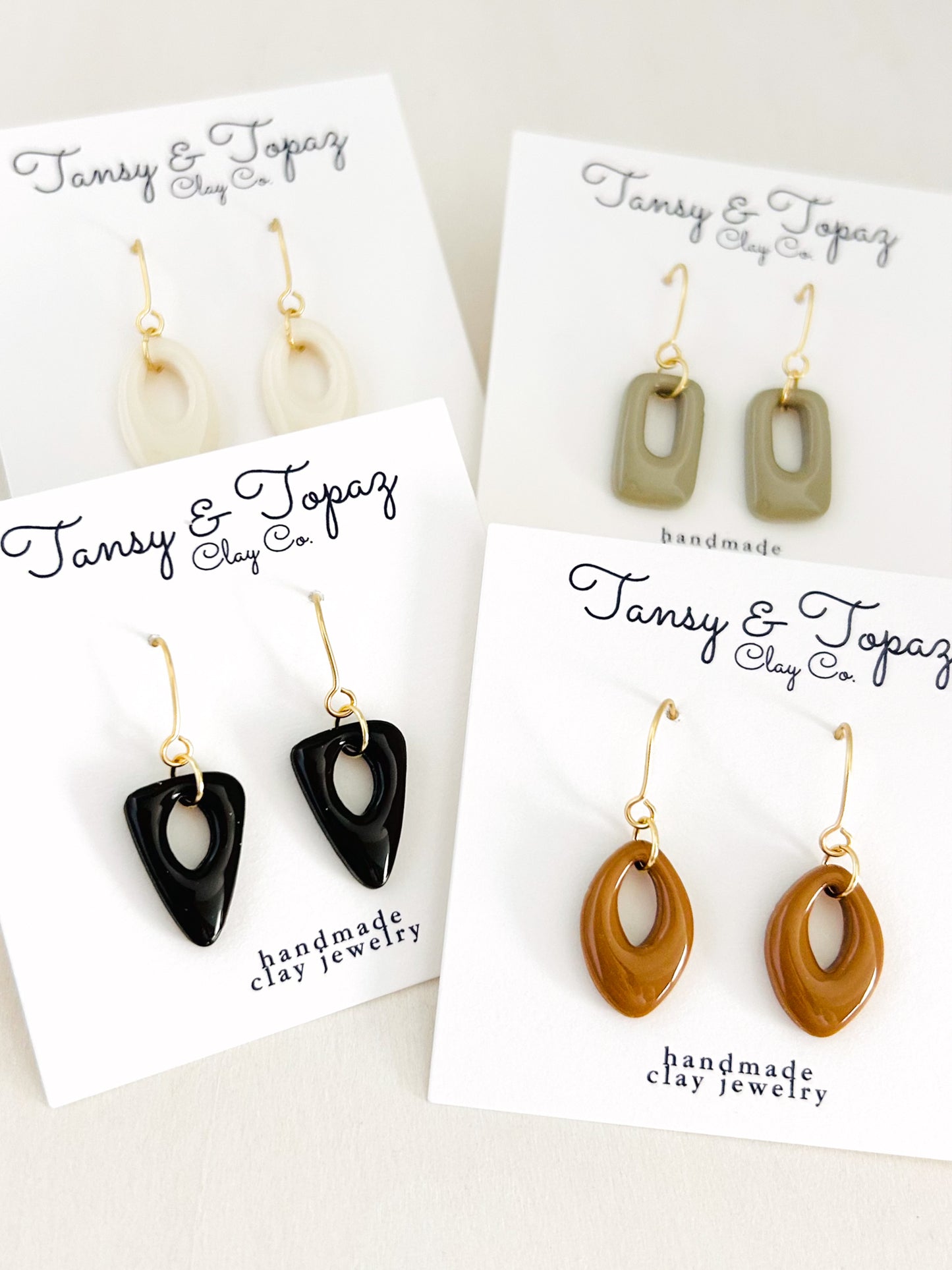 Autumn Color Season Mini Geometric Dangle Earrings