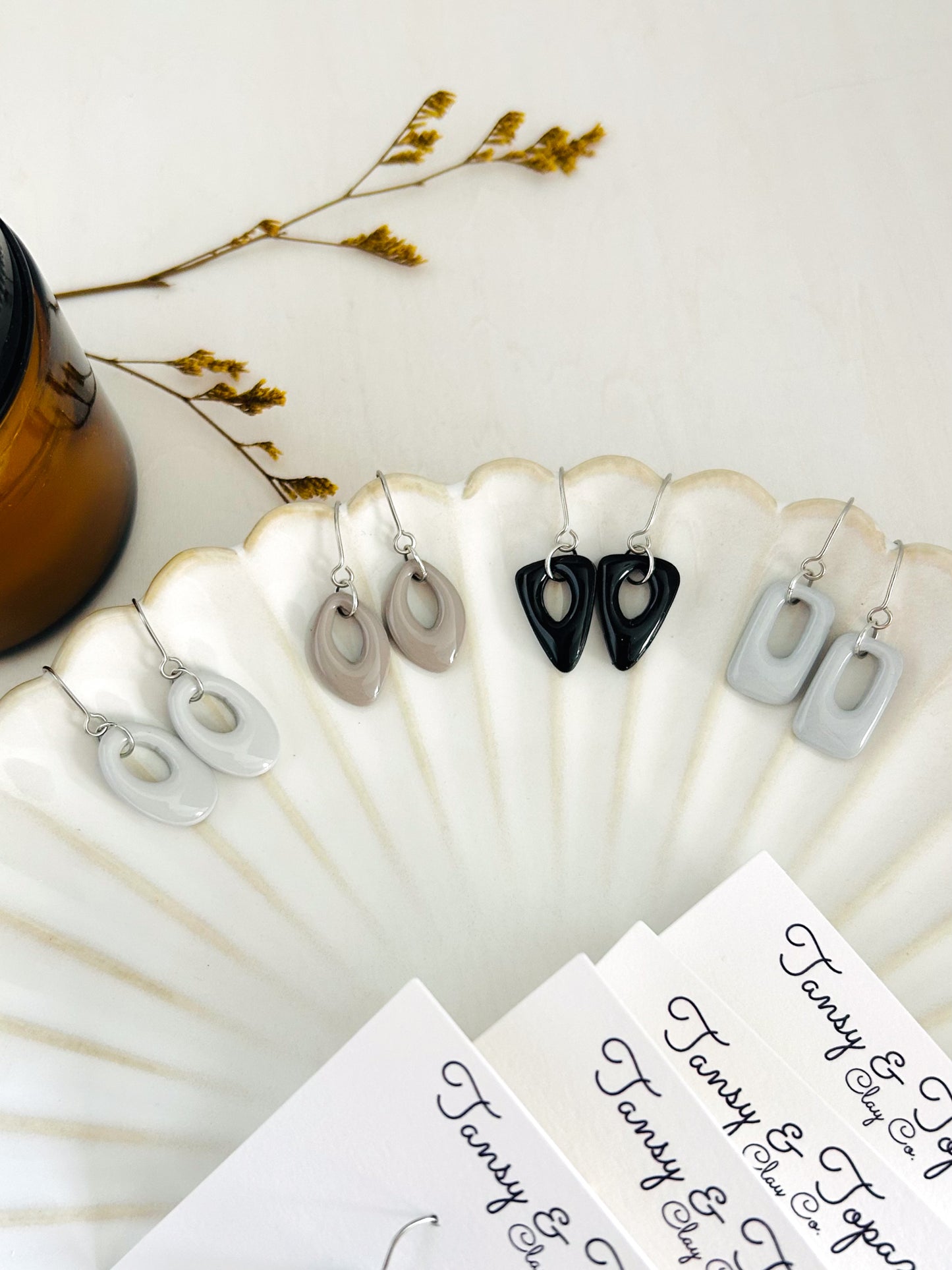 Winter Color Season Mini Geometric Dangle Earrings