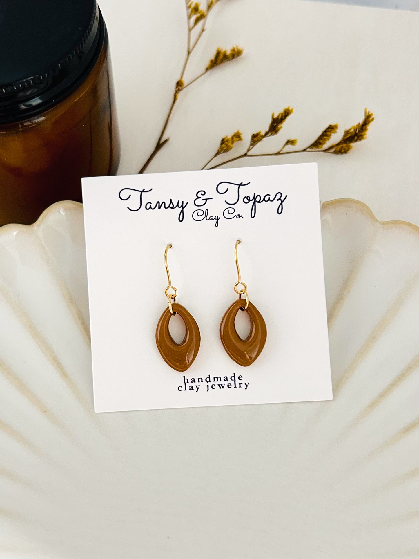Autumn Color Season Mini Geometric Dangle Earrings