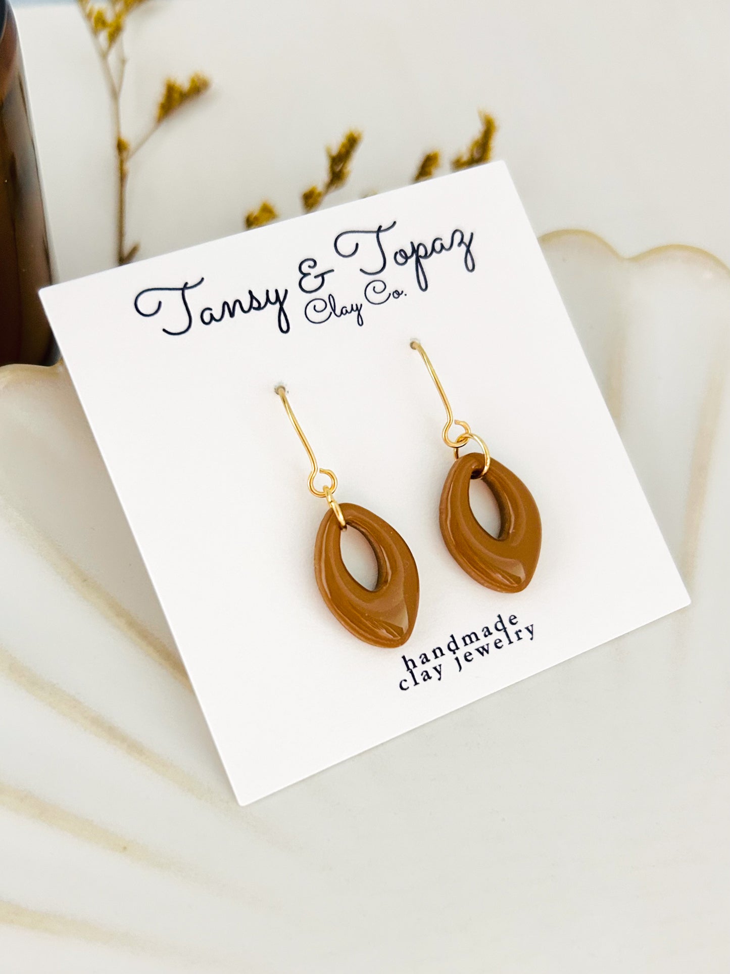 Autumn Color Season Mini Geometric Dangle Earrings