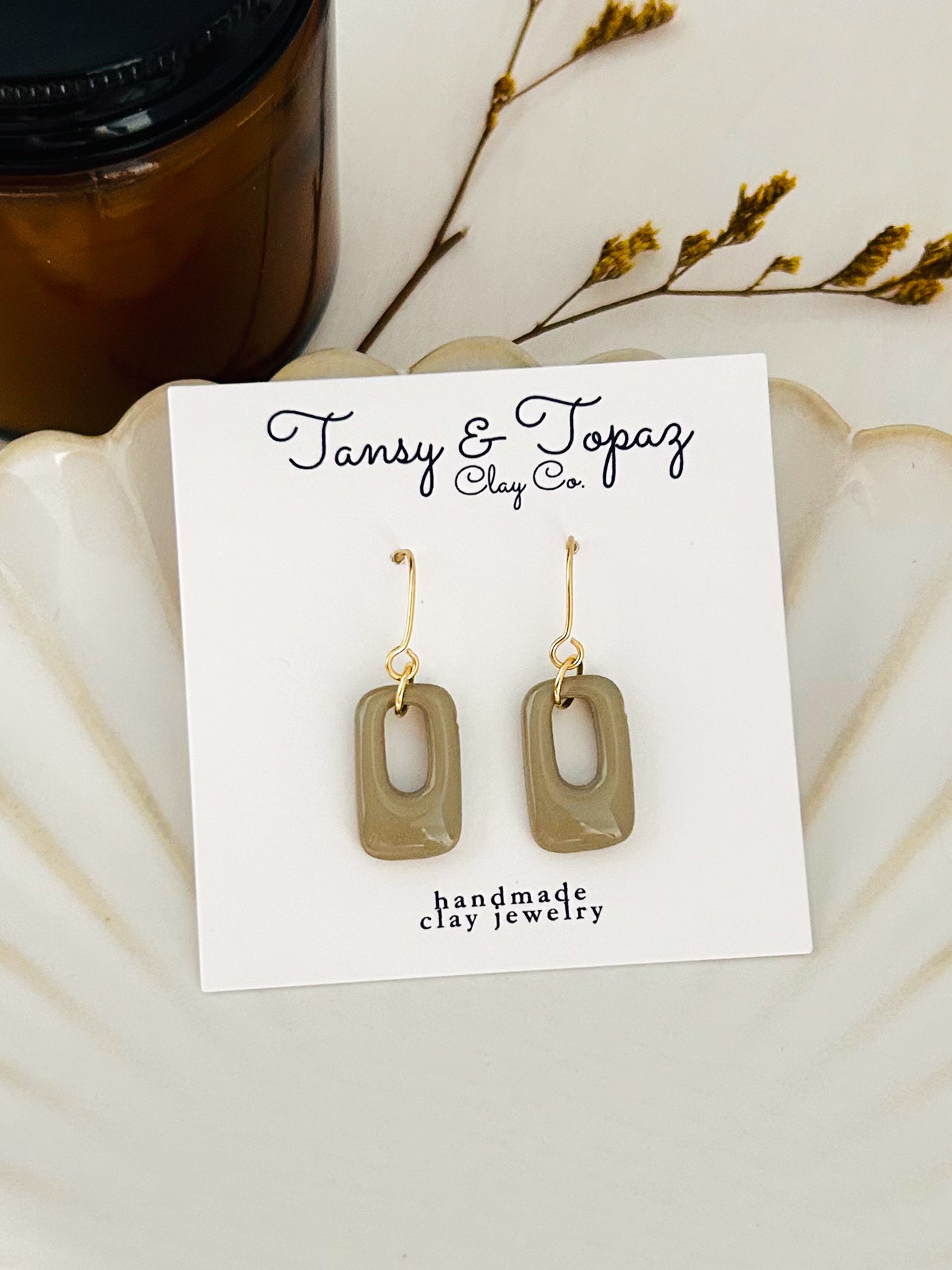 Autumn Color Season Mini Geometric Dangle Earrings