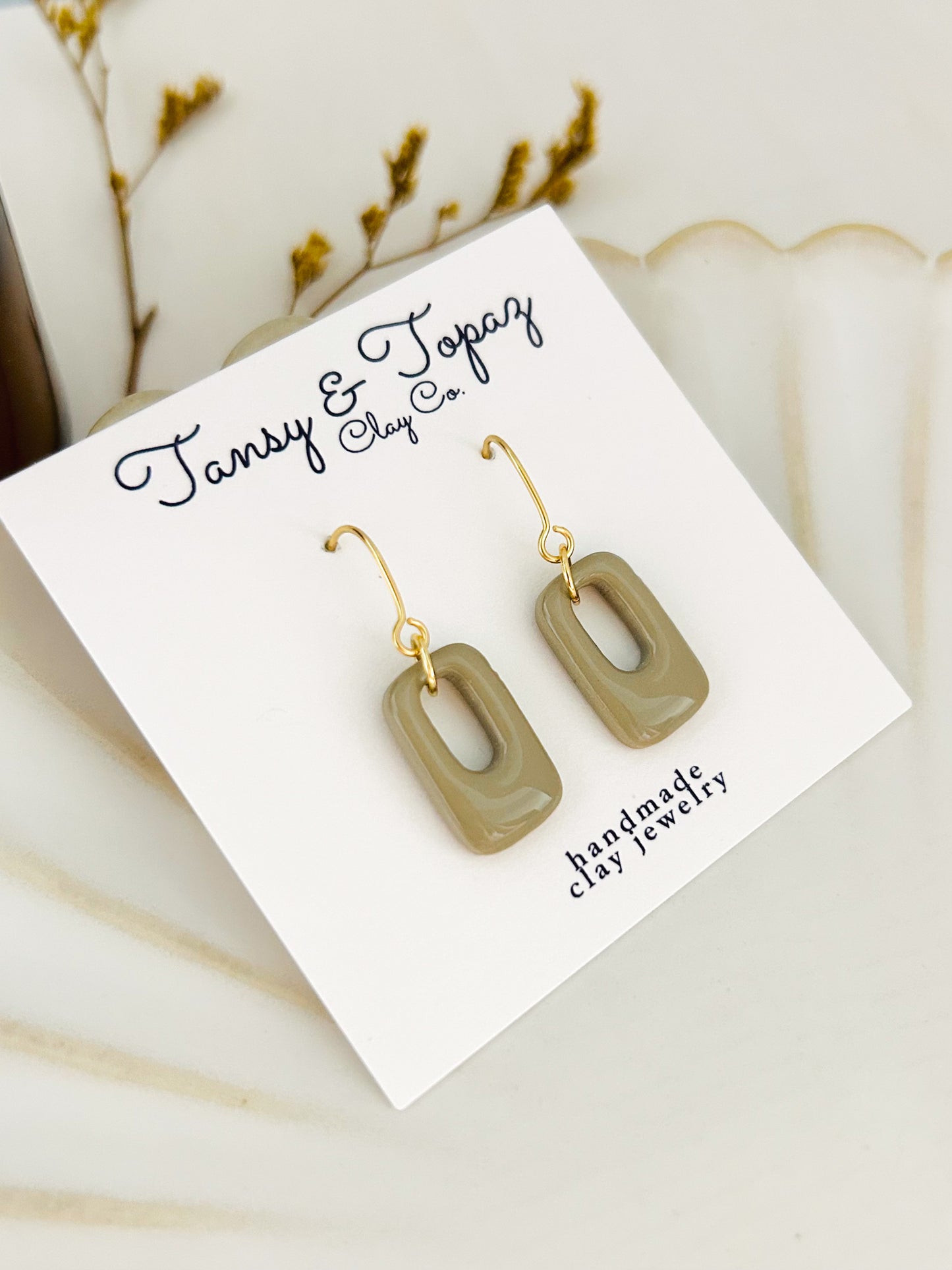 Autumn Color Season Mini Geometric Dangle Earrings