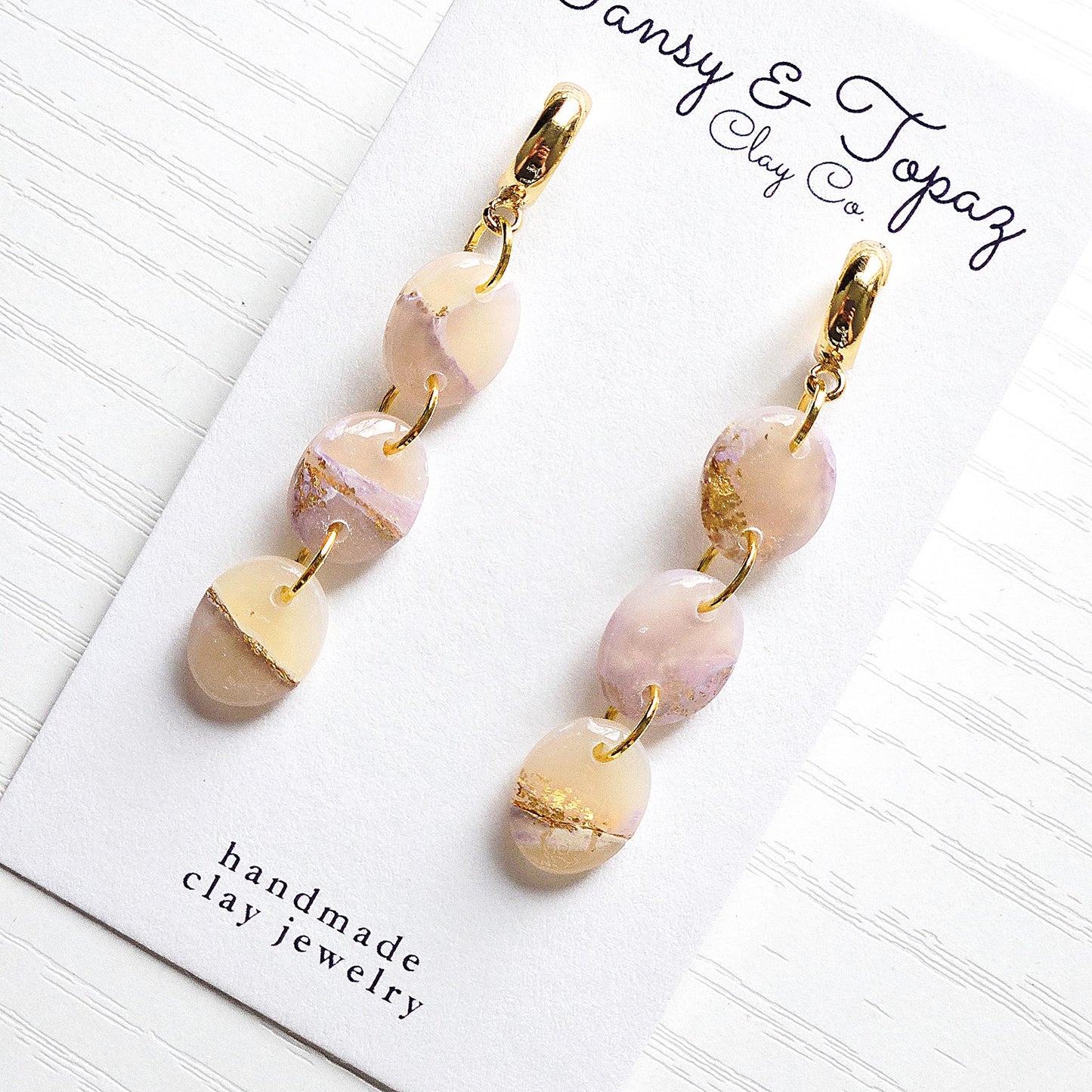Fall Jewelry, Halloween Earrings, Polymer Clay Earrings: The Kira - Orange Earrings, Marbled Clay Earrings, Handmade Jewelry, Gift for Her