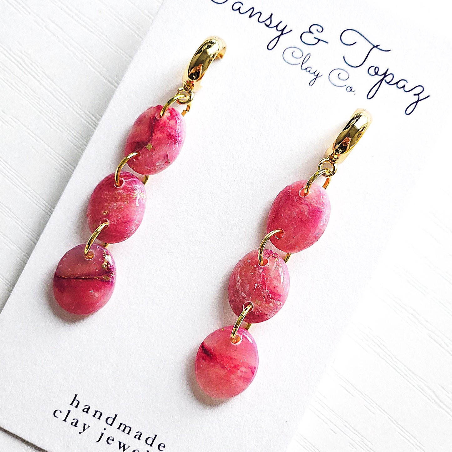 Fall Jewelry, Halloween Earrings, Polymer Clay Earrings: The Kira - Orange Earrings, Marbled Clay Earrings, Handmade Jewelry, Gift for Her
