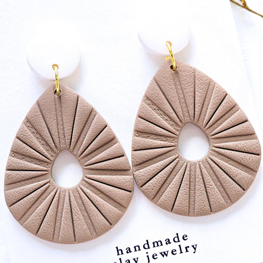 Polymer Clay Earrings: The Joan - Clay Earrings, Mocha Earrings, Fall Earrings, Neutral Color Earrings, Fall Jewelry, Gifts for Her