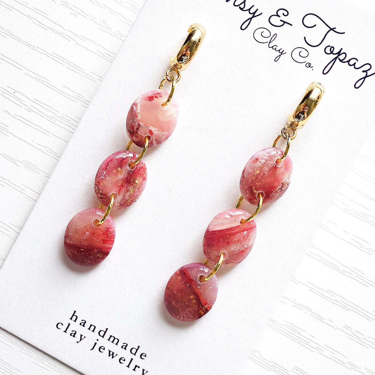 Fall Jewelry, Halloween Earrings, Polymer Clay Earrings: The Kira - Orange Earrings, Marbled Clay Earrings, Handmade Jewelry, Gift for Her