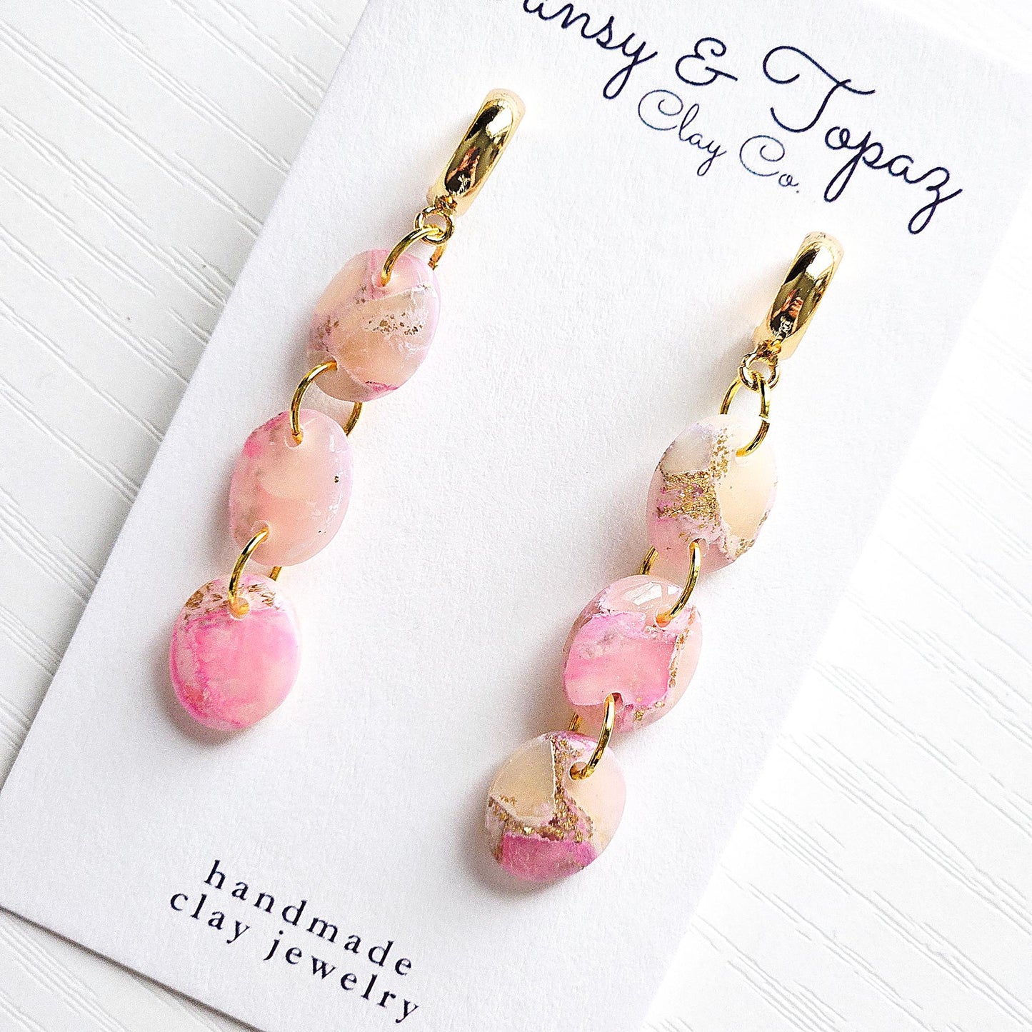 Fall Jewelry, Halloween Earrings, Polymer Clay Earrings: The Kira - Orange Earrings, Marbled Clay Earrings, Handmade Jewelry, Gift for Her