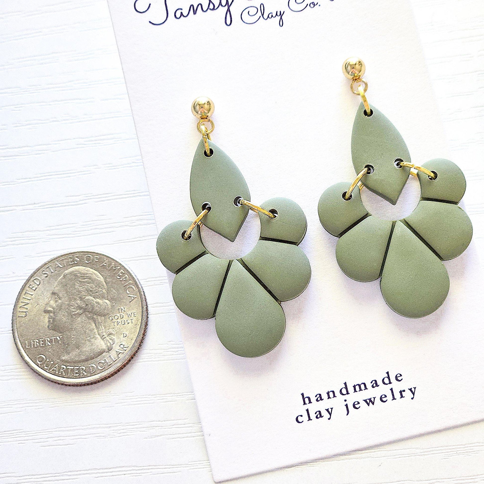 Polymer Clay Earrings: The Philomena - Fall Jewelry, Leaf Earrings, Embossed Dangle Earrings, Gift for Her, Navy Blue Earrings
