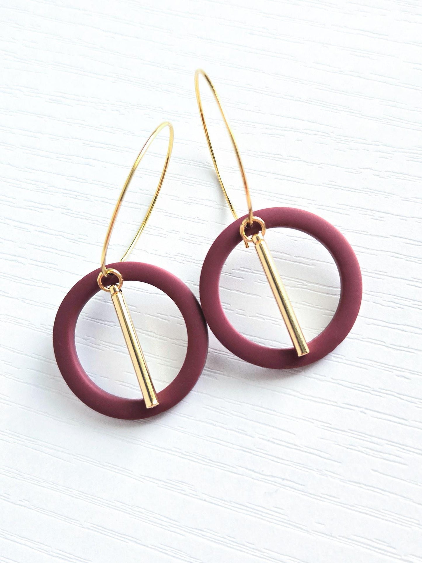 Fall Jewelry, Polymer Clay Earrings: The Alana - Small Gold Hoop Earrings, Gold Statement Jewelry, Minimalist Jewelry, Chic Gift Earrings