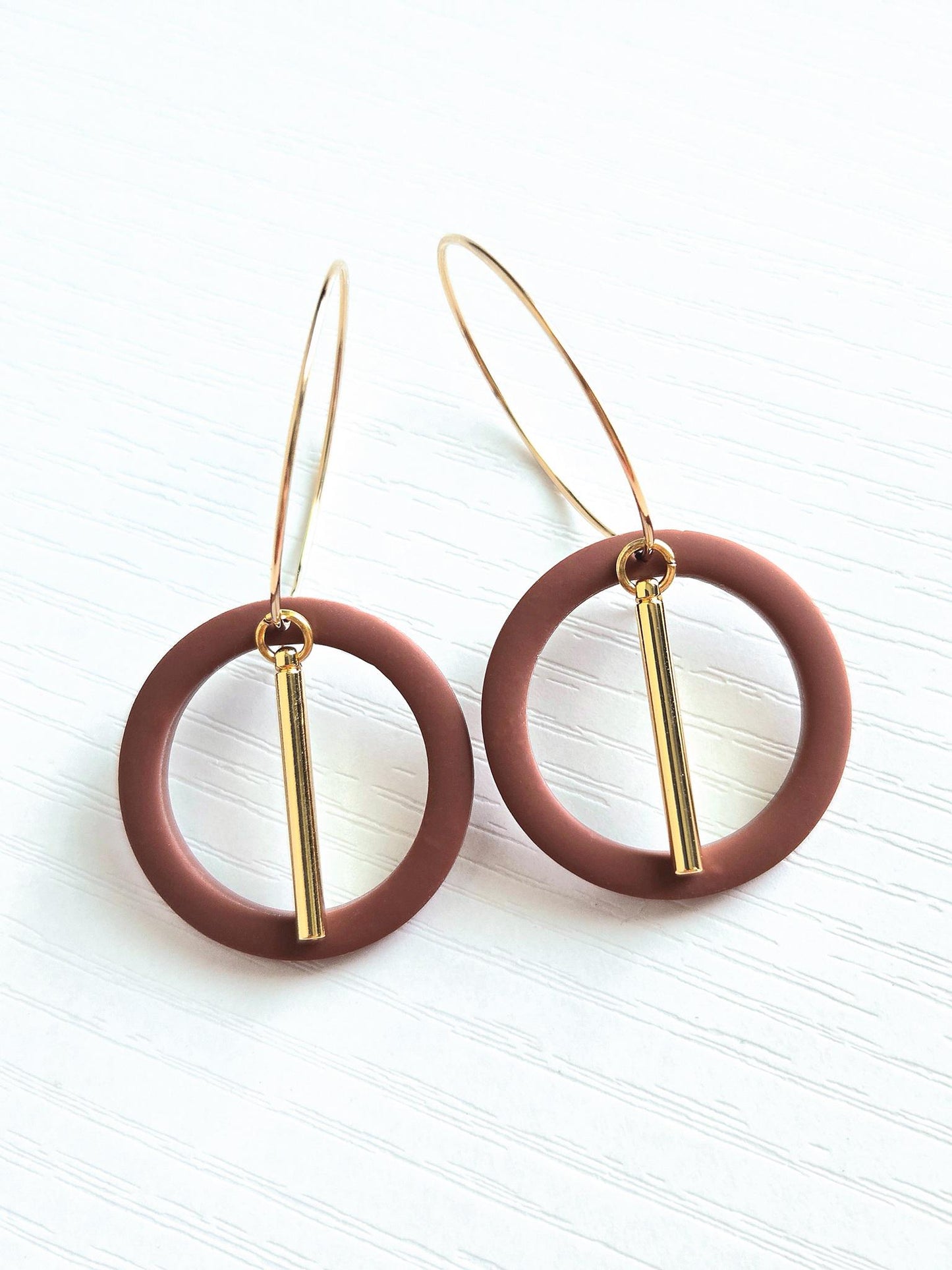 Fall Jewelry, Polymer Clay Earrings: The Alana - Small Gold Hoop Earrings, Gold Statement Jewelry, Minimalist Jewelry, Chic Gift Earrings