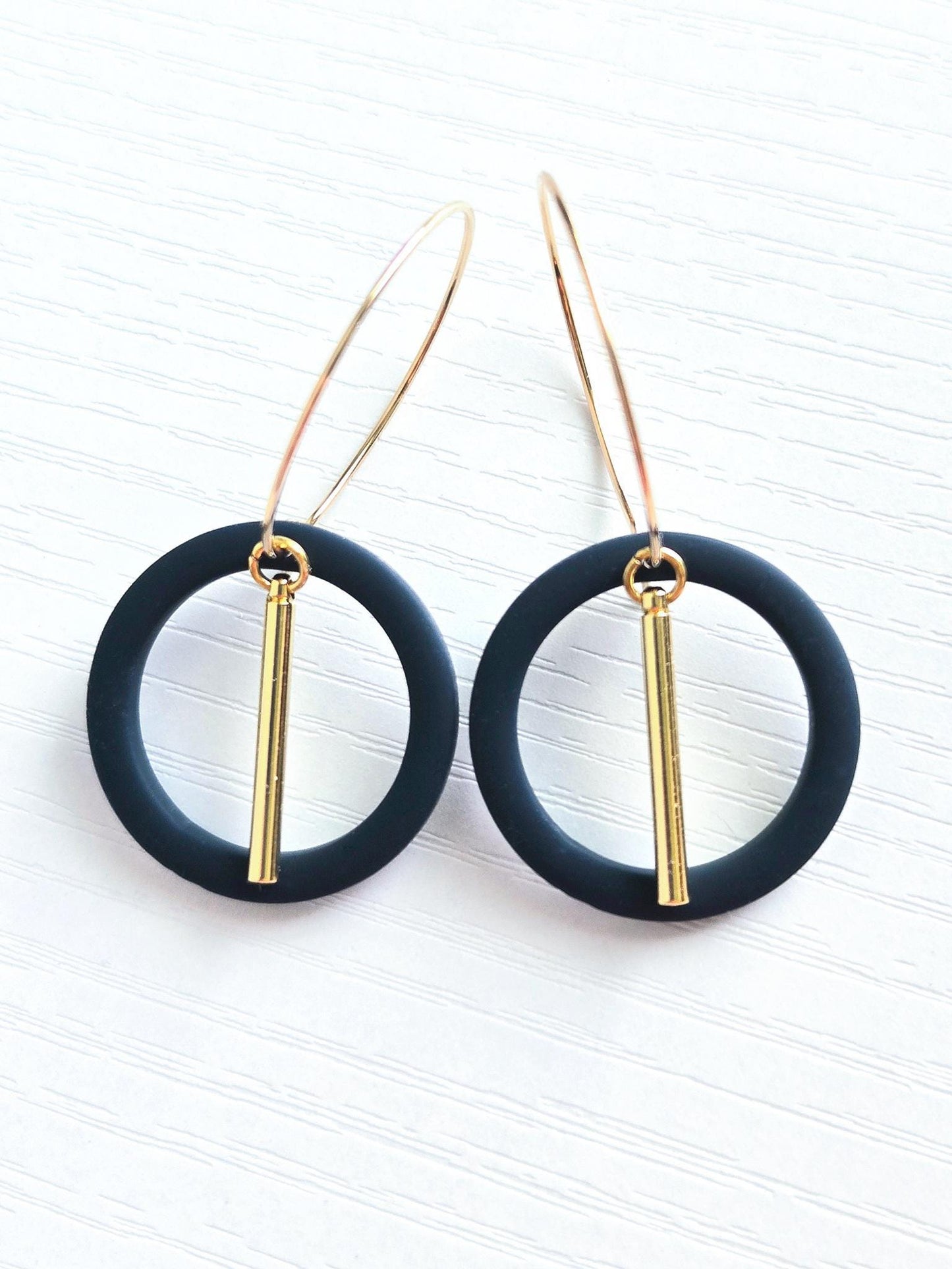 Fall Jewelry, Polymer Clay Earrings: The Alana - Small Gold Hoop Earrings, Gold Statement Jewelry, Minimalist Jewelry, Chic Gift Earrings