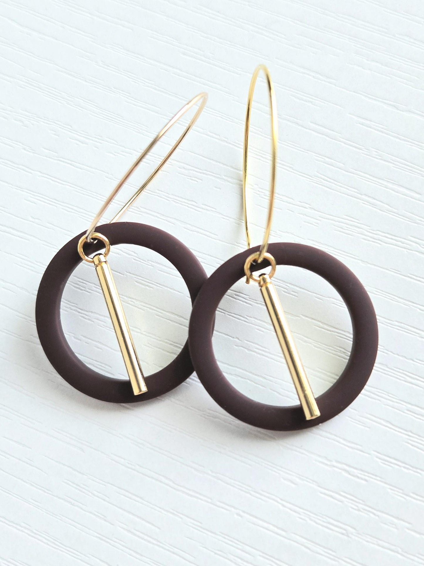 Fall Jewelry, Polymer Clay Earrings: The Alana - Small Gold Hoop Earrings, Gold Statement Jewelry, Minimalist Jewelry, Chic Gift Earrings