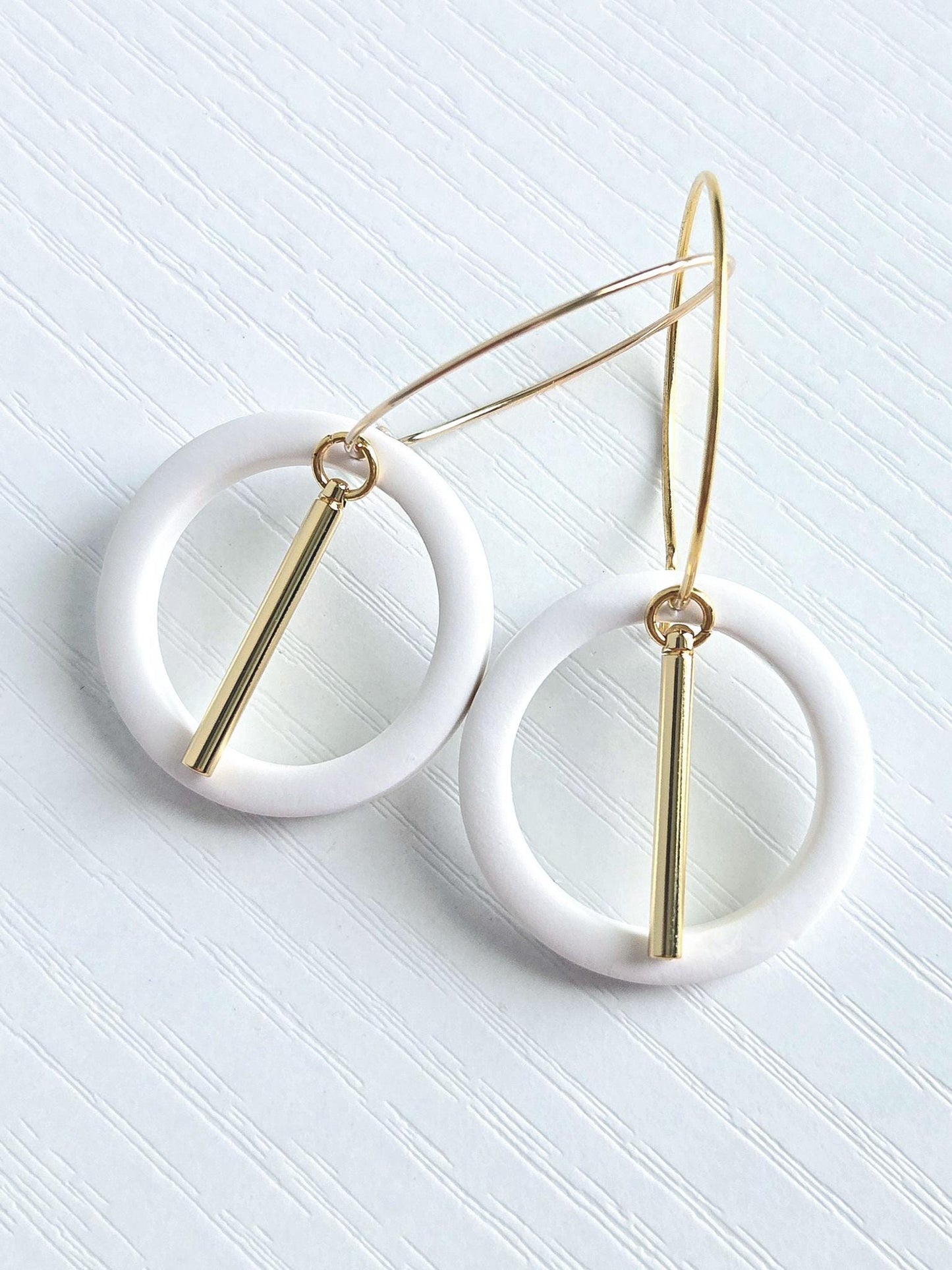 Fall Jewelry, Polymer Clay Earrings: The Alana - Small Gold Hoop Earrings, Gold Statement Jewelry, Minimalist Jewelry, Chic Gift Earrings