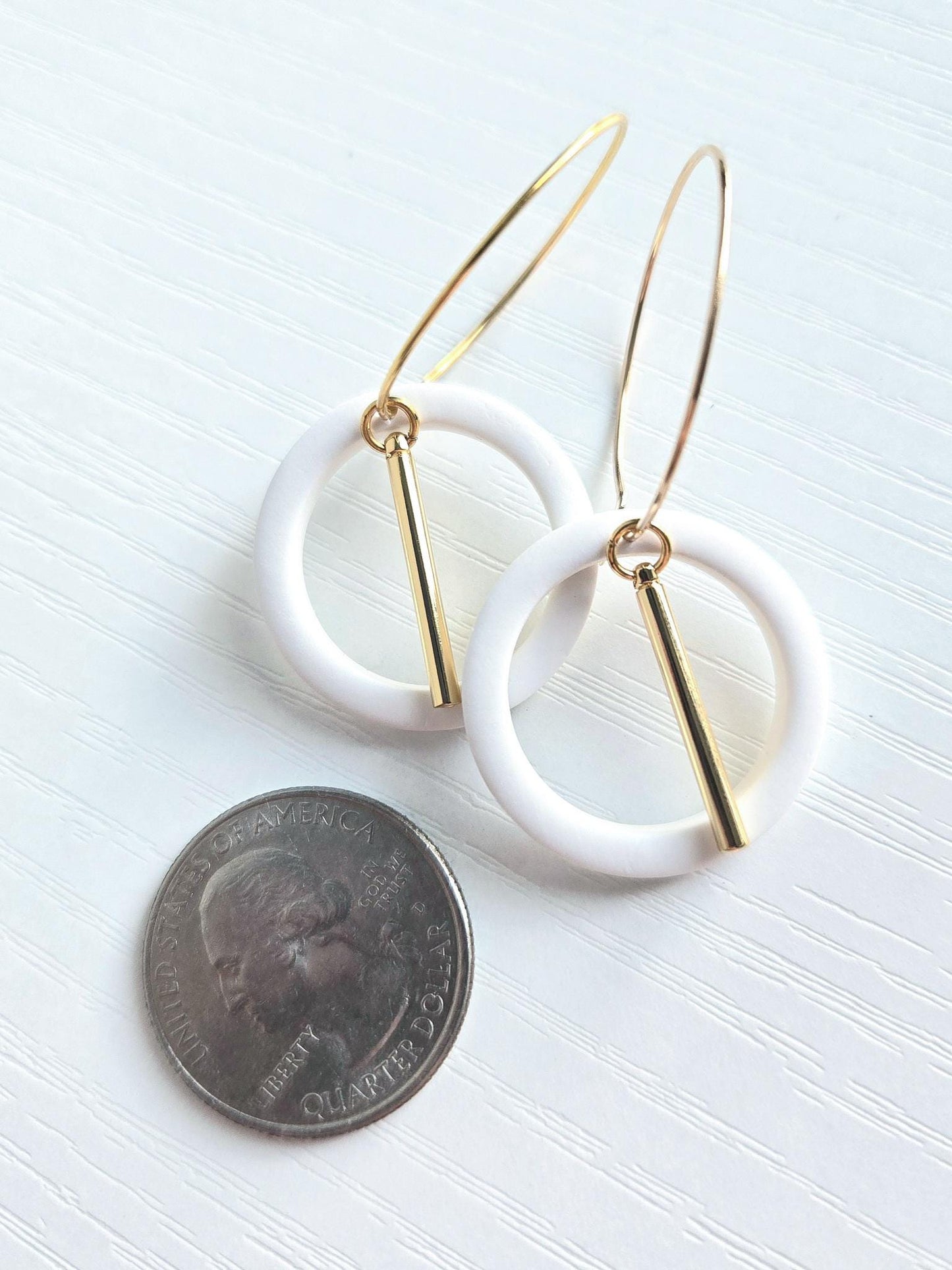 Fall Jewelry, Polymer Clay Earrings: The Alana - Small Gold Hoop Earrings, Gold Statement Jewelry, Minimalist Jewelry, Chic Gift Earrings