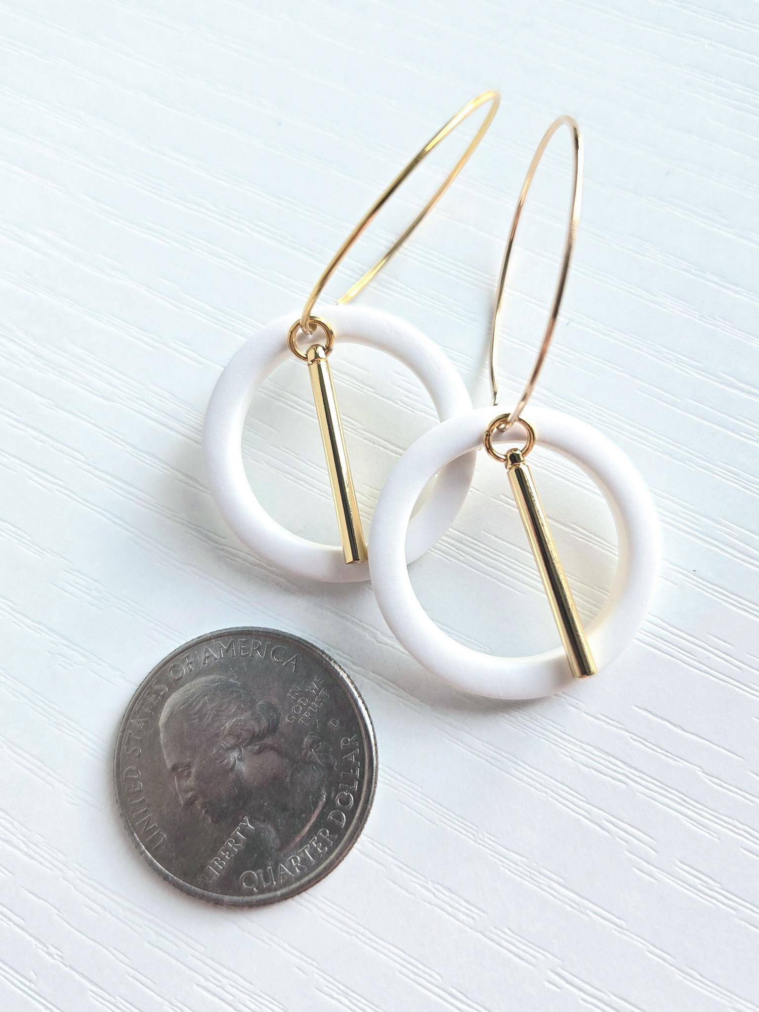Fall Jewelry, Polymer Clay Earrings: The Alana - Small Gold Hoop Earrings, Gold Statement Jewelry, Minimalist Jewelry, Chic Gift Earrings
