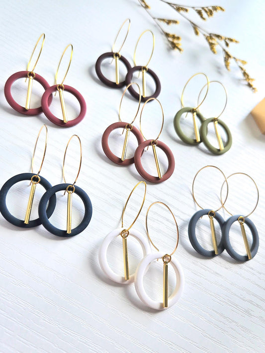 Fall Jewelry, Polymer Clay Earrings: The Alana - Small Gold Hoop Earrings, Gold Statement Jewelry, Minimalist Jewelry, Chic Gift Earrings
