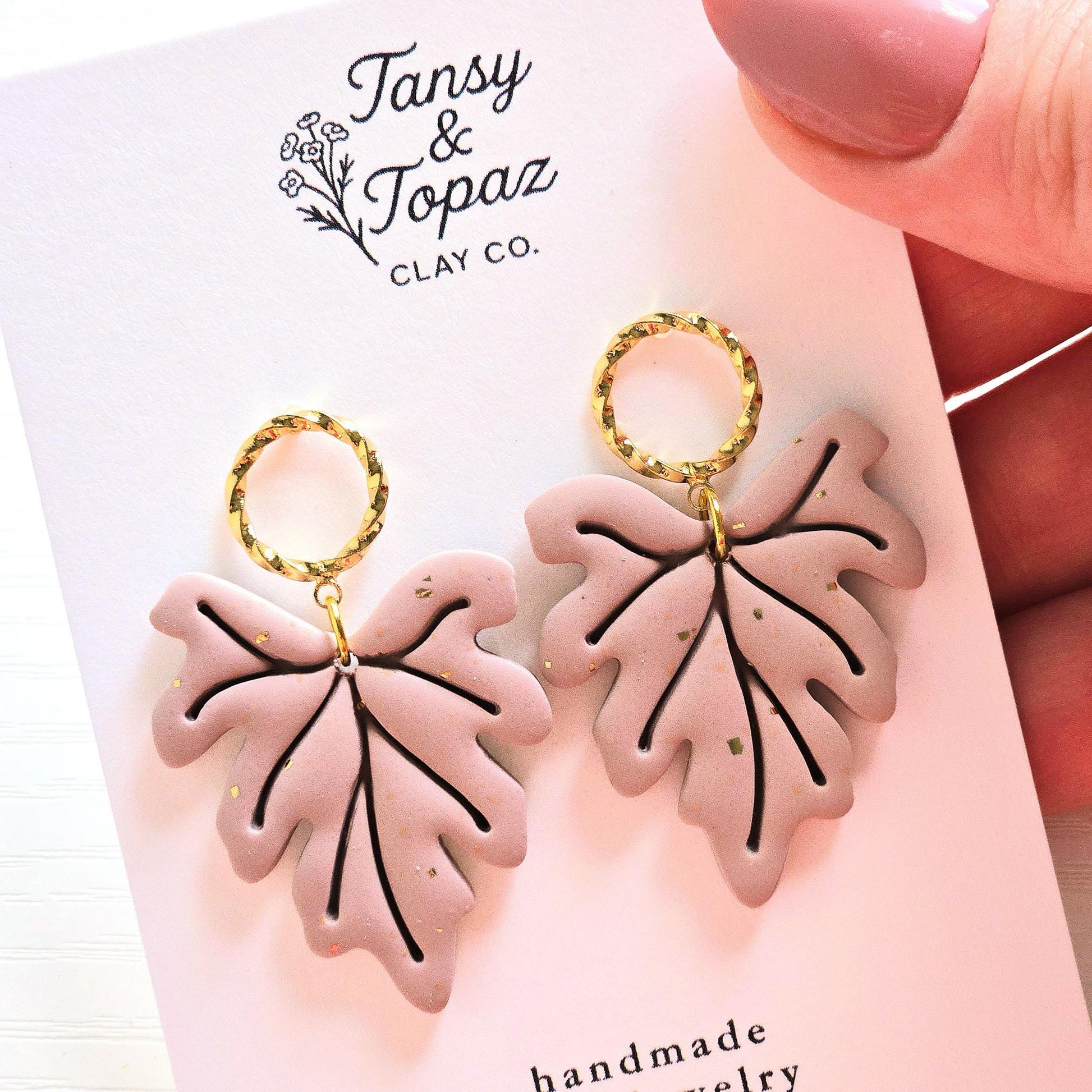 Fall Earrings, Fall Jewelry, Polymer Clay Earrings: Leaf Dangle Earring, Gold Statement Earrings, Gold Accessory, Fall Leaves, Gift for Her